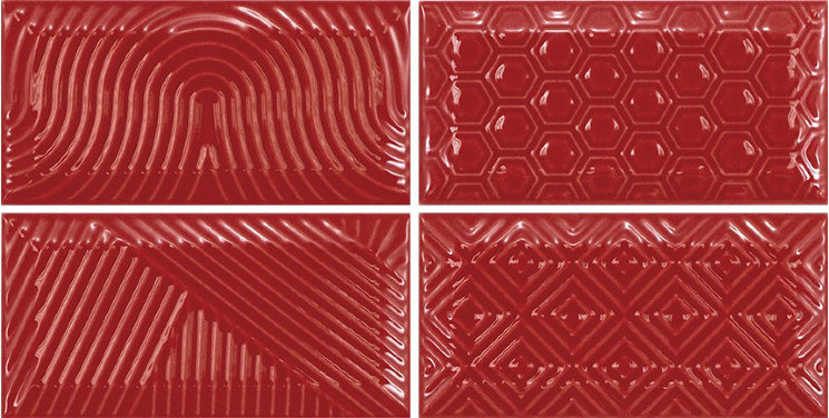 Плитка 7,5x15 Metro Paradise Rosso 21280 из коллекции Metro Equipe