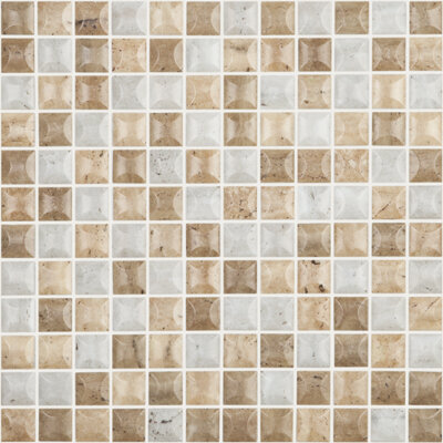 Мозаика 31,5x31,5 Edna Travertino Blend Mt из коллекции Impressions Marbles VIDREPUR