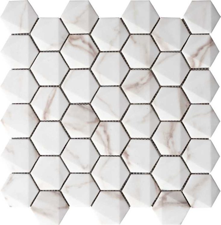 Мозаика 30x30 Marmorea Hexagonal Calacata из коллекции Marmorea Grespania