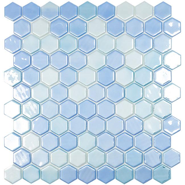 Мозаика 31,5x31,5 Lux Light Blue Hex 403H из коллекции Lux Vidrepur VIDREPUR