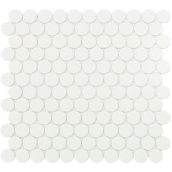Мозаика 30,1x31,3 Matt White Circle 6106C